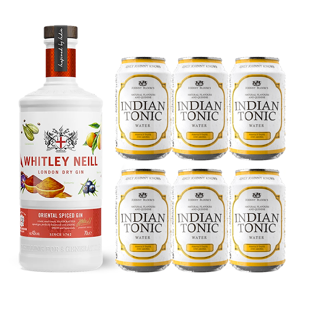 KOKTEILIKOMBO: Whitley Neill Oriental Spiced Gin + JB, Indian, Tonic Water