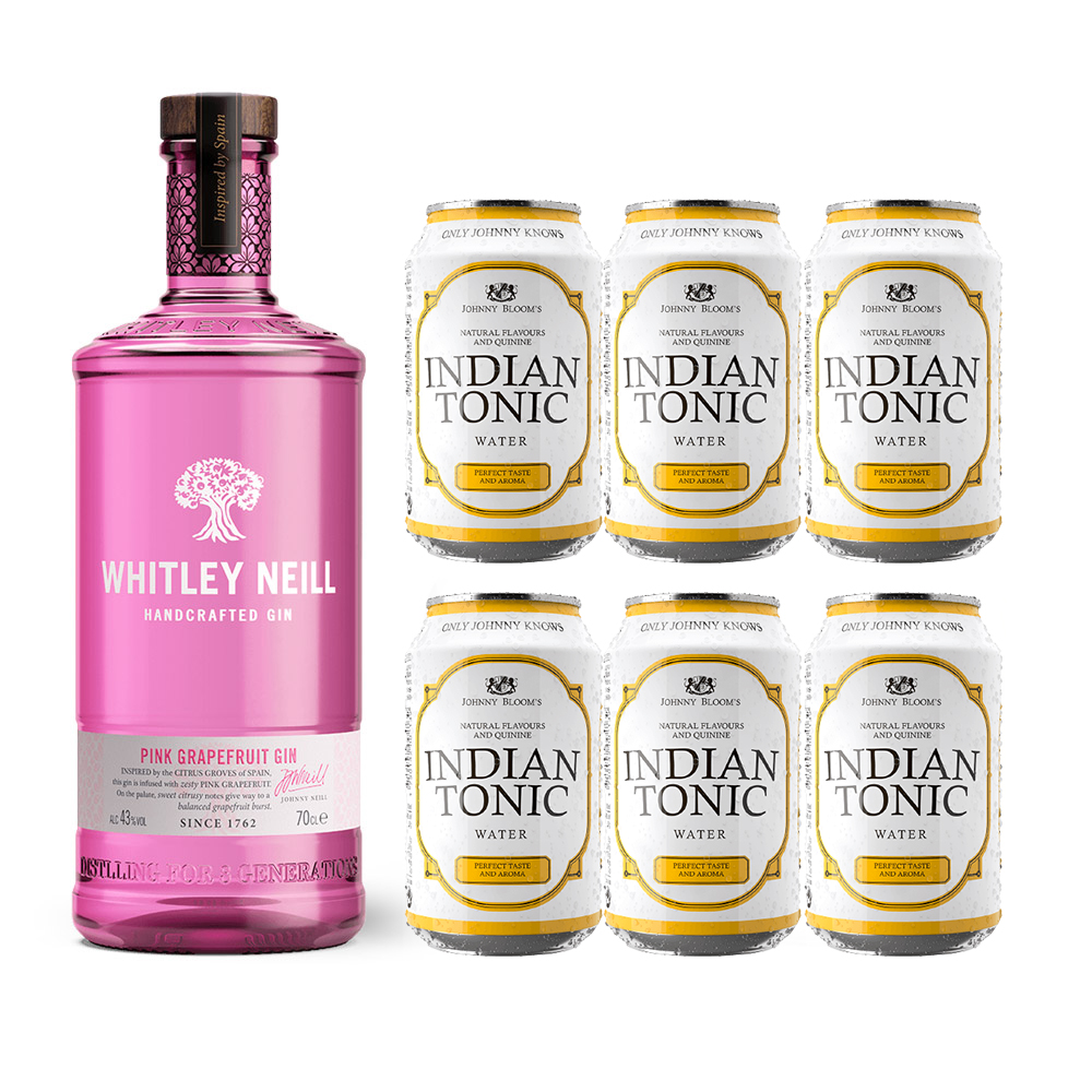 KOKTEILIKOMBO: Whitley Neill Pink Grapefruit Gin+ JB, Indian Tonic Water
