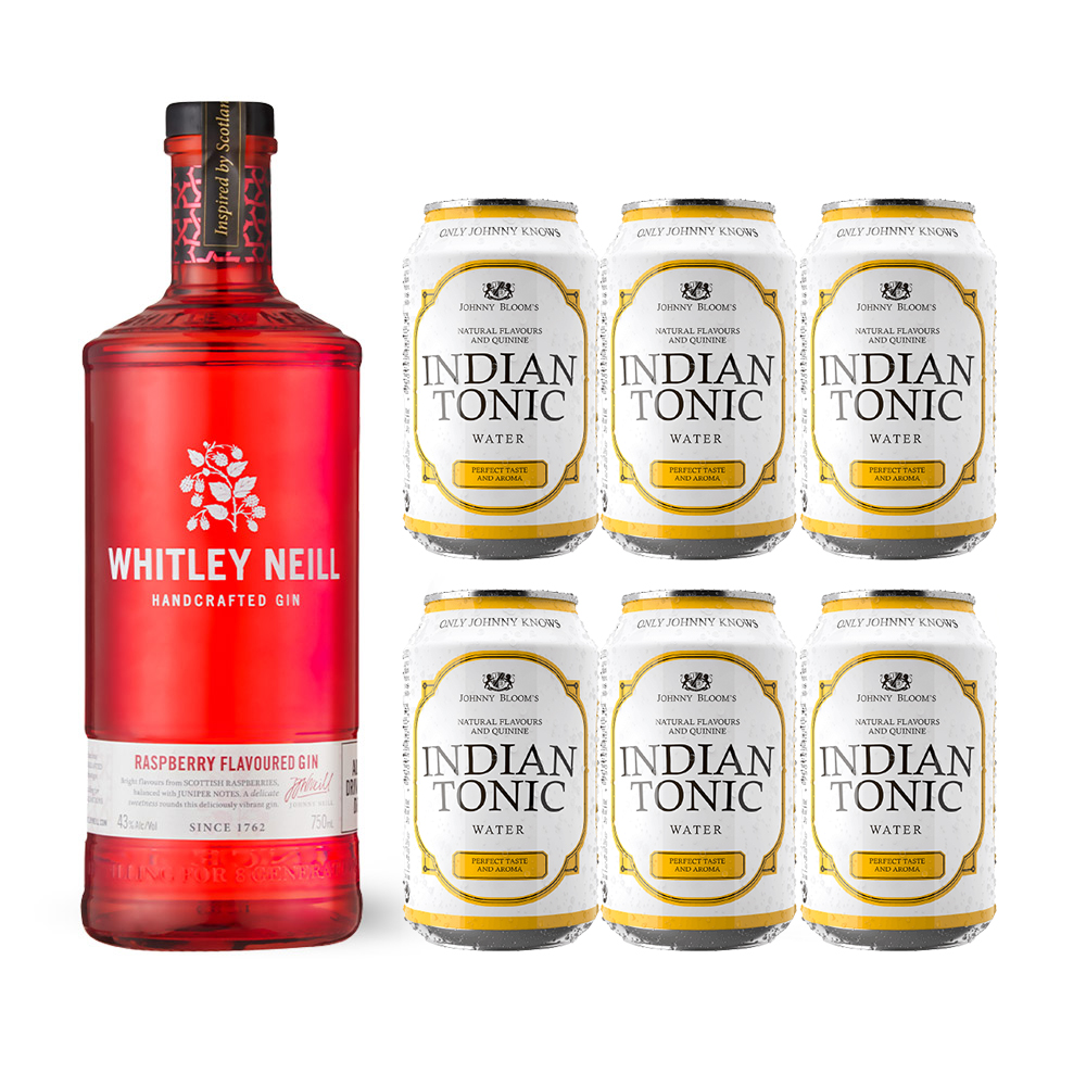 KOKTEILIKOMBO: Whitley Neill Raspberry Gin+ JB, Indian Tonic Water