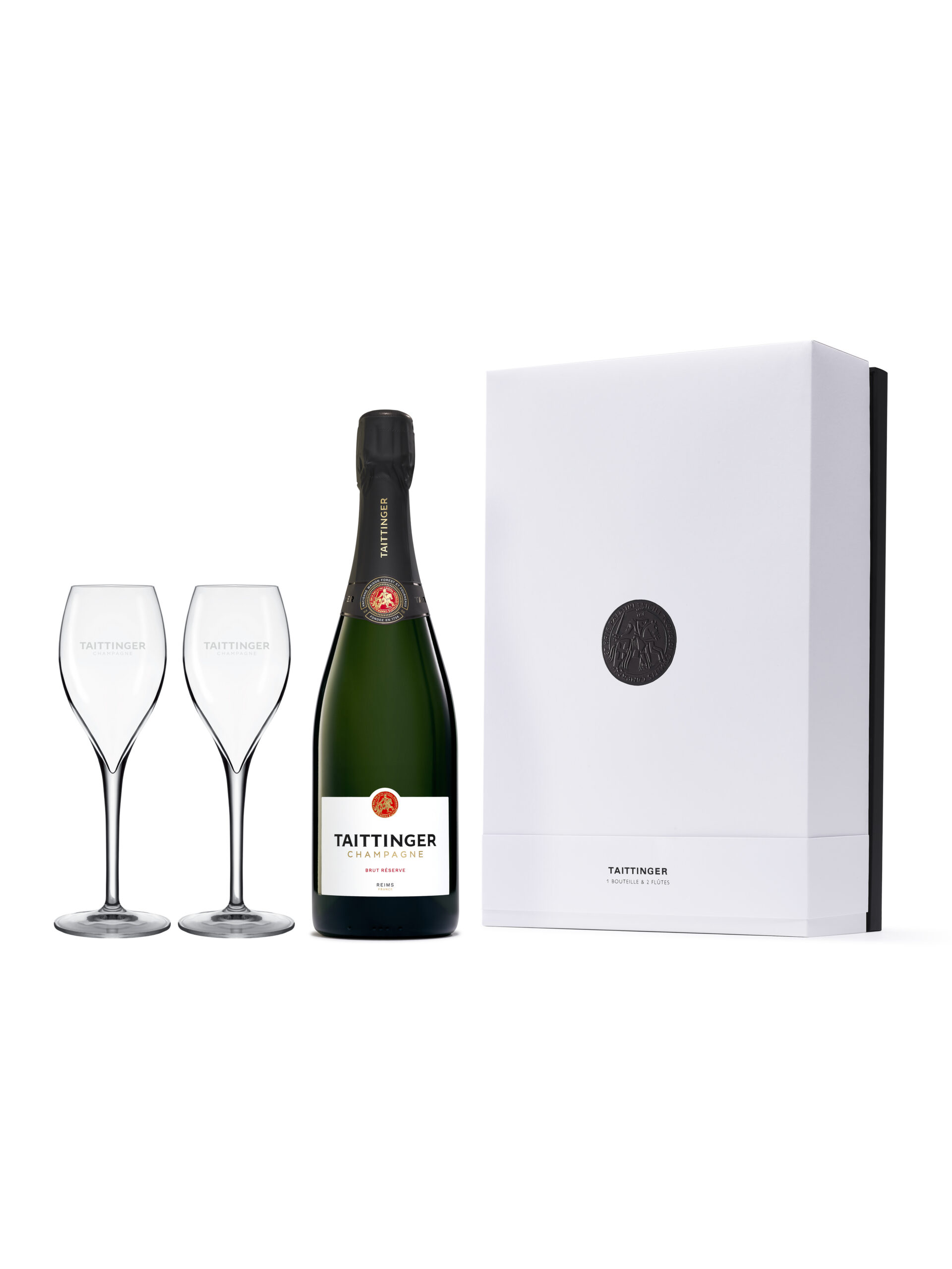 Brut Reserve, Champagne Taittinger, Kinkekarp kahe klaasiga