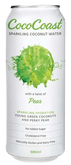 CocoCoast Sparkling Coconut Water, Pear
