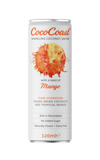 CocoCoast, Sparkling Coconut Water, Mango